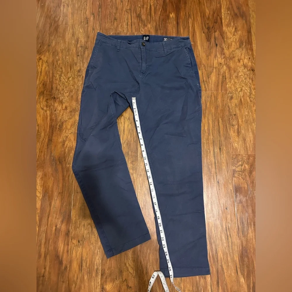Women's GAP Relaxed Girlfriend Twill Pants Navy Blue Size 12 Comfy - Picture 5 of 10